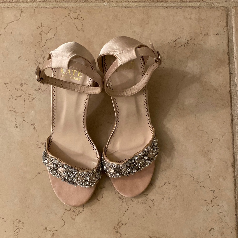 Kate Whitcomb embellished block heel wedding shoes